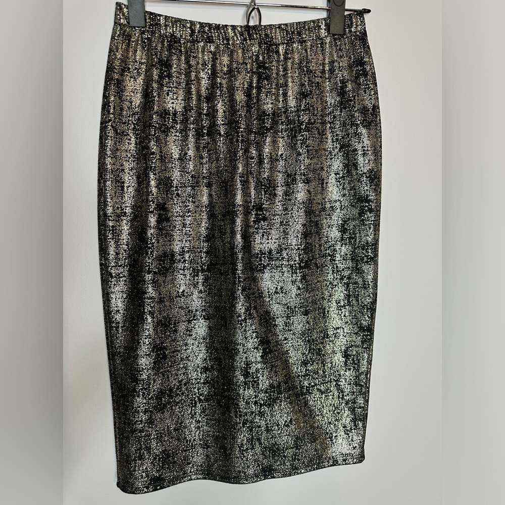 Black and Gold Skirt Pencil Skirt Size Medium